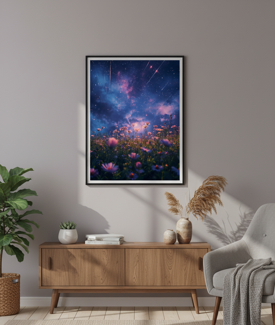 Cosmic Meadow of Dreams Art Print