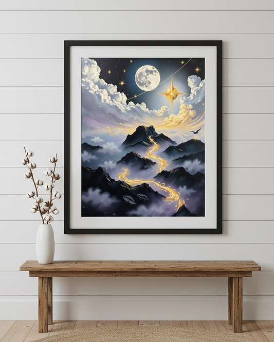 Moonlit Enchanted Garden - Cascading Blooms Art Print
