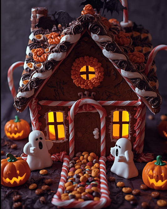 Spooky Sweet Gingerbread Haunted House Art Print